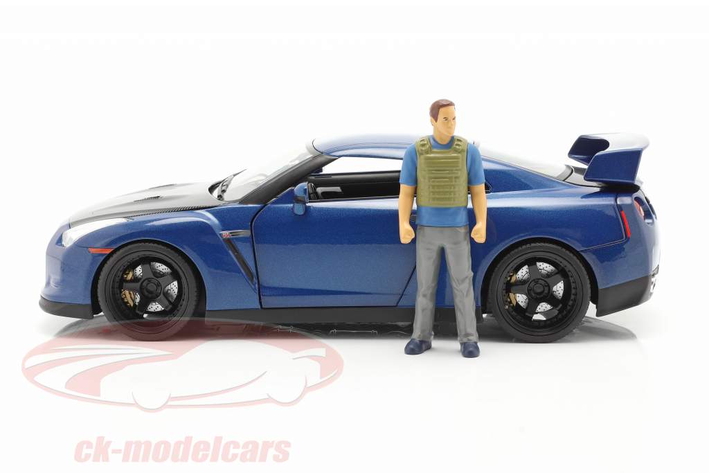 Brian's Nissan GT-R (R35) 2009 Fast & Furious 7 (2015) Med figur 1:18 Jada Toys