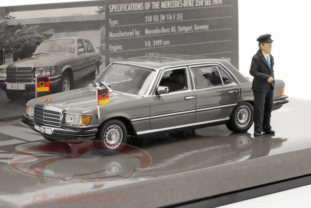 Mercedes-Benz 350 SEL (W116) Kanselier Helmut Schmidt 1972 1:43 Minichamps