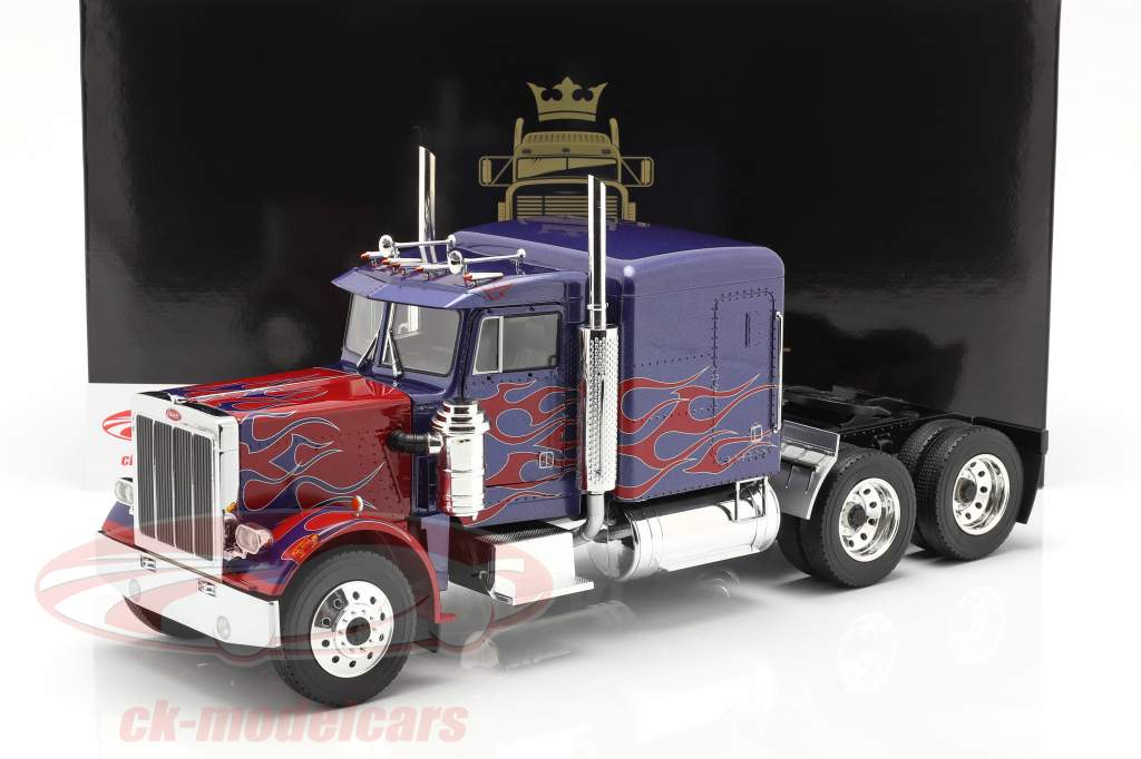 Road Kings 1 18 Peterbilt 359 Bull Nose Truck 1967 Blue Red Rk180083 Model Car Rk180083