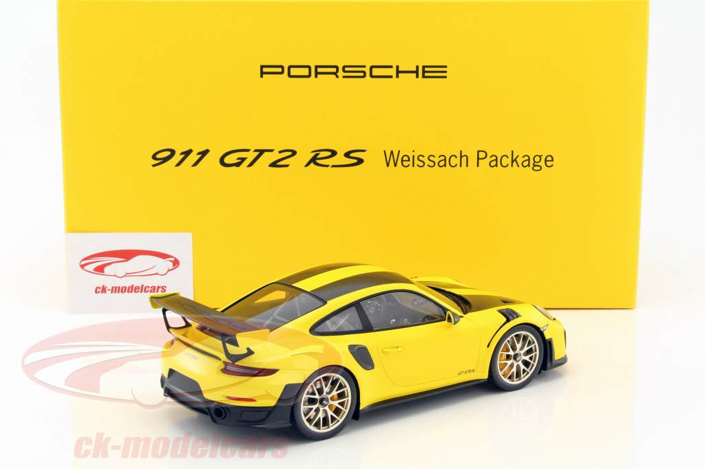 Spark 1 18 Porsche 911 991 Ii Gt2 Rs Weissach Package Year 2017 Yellow Black With Showcase Wap0211520j Model Car Wap0211520j