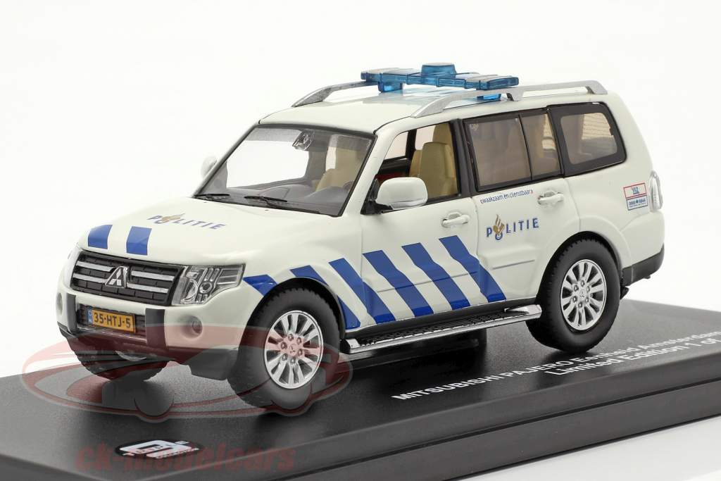 Mitsubishi Pajero Politie Ámsterdam 2013 blanco / azul 1:43 Triple 9