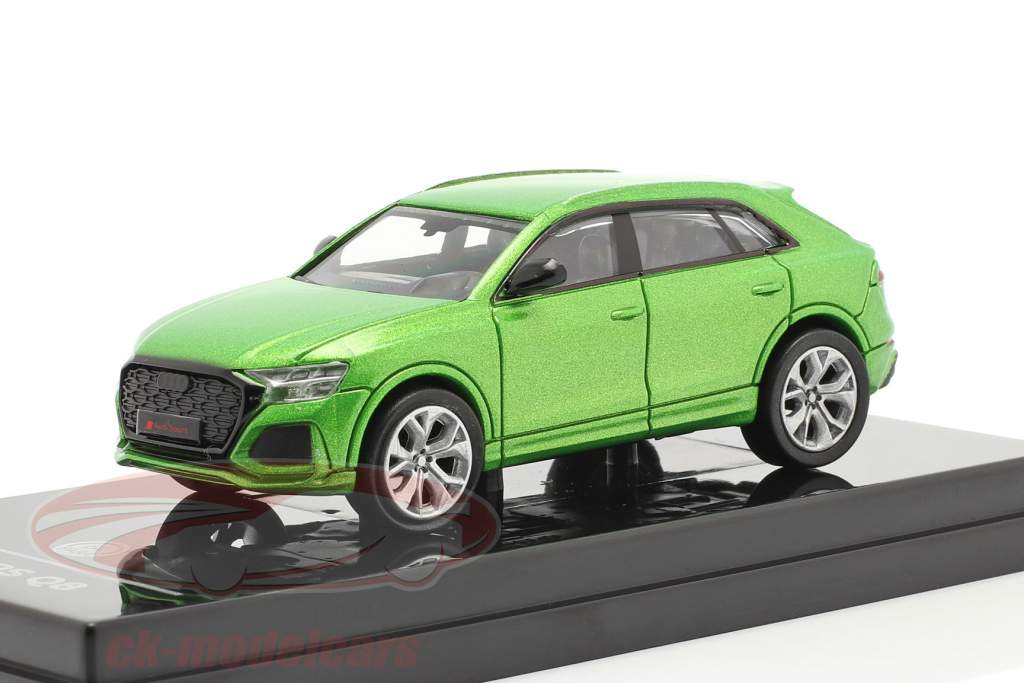 Audi RS Q8 Byggeår 2018 Java grøn metallisk 1:64 Paragon Models