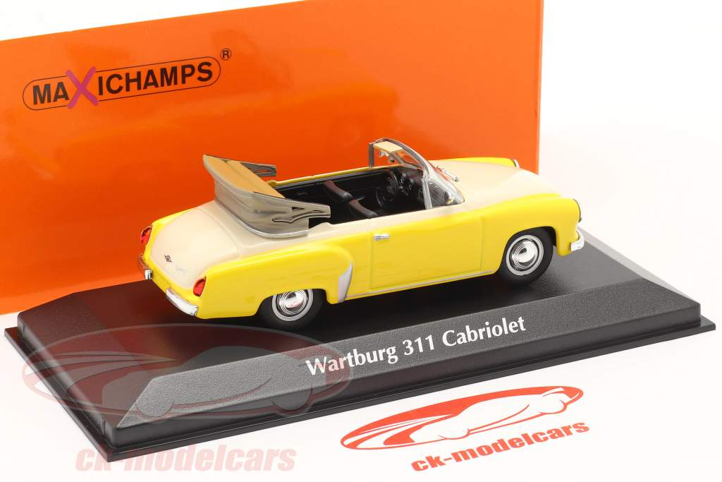 Wartburg 311 カブリオレ 年 1958 黄 / 白い 1:43 Minichamps
