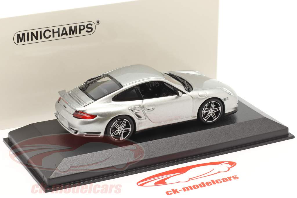 Porsche 911 (997) Turbo Bouwjaar 2006 GT zilver metalen 1:43 Minichamps