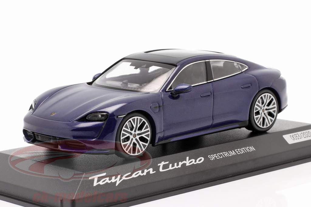 Porsche Taycan Turbo Spectrum Edition 2020 gentiaan blauw metalen 1:43 Minichamps