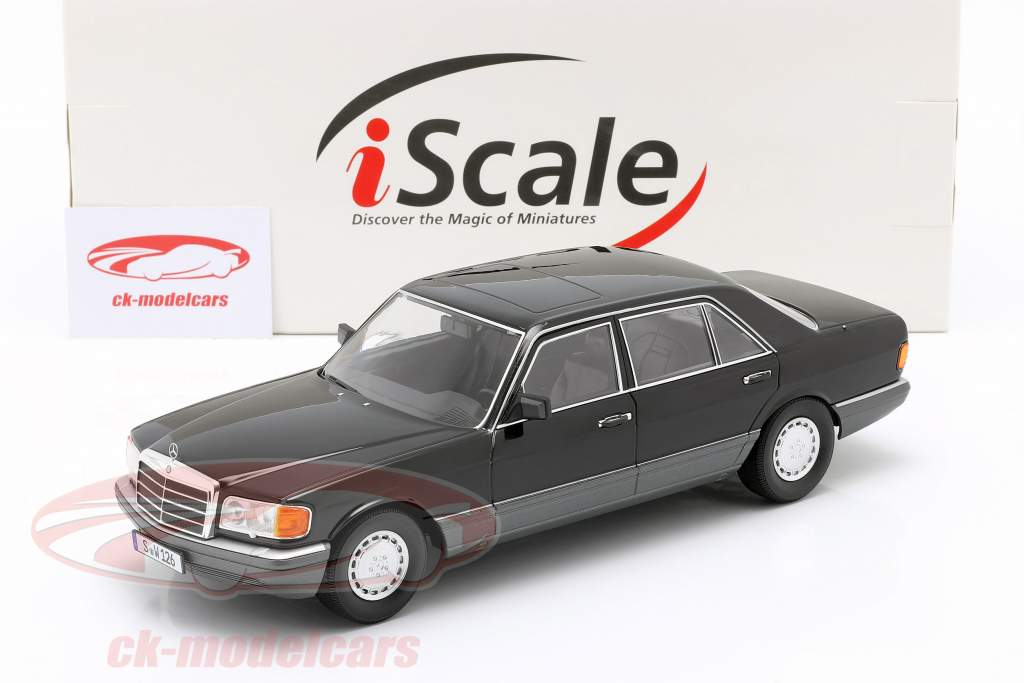 Mercedes-Benz 560 SEL Sクラス (W126) 建設年 1985 黒 / グレー 1:18 iScale