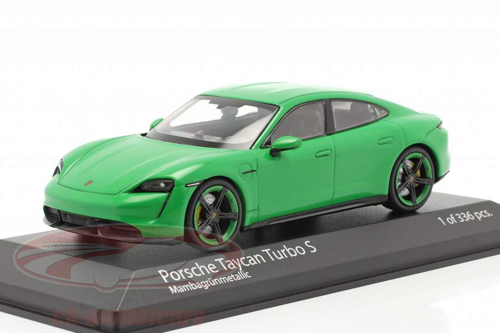 Porsche Taycan Turbo S Byggeår 2020 mamba grøn metallisk 1:43 Minichamps