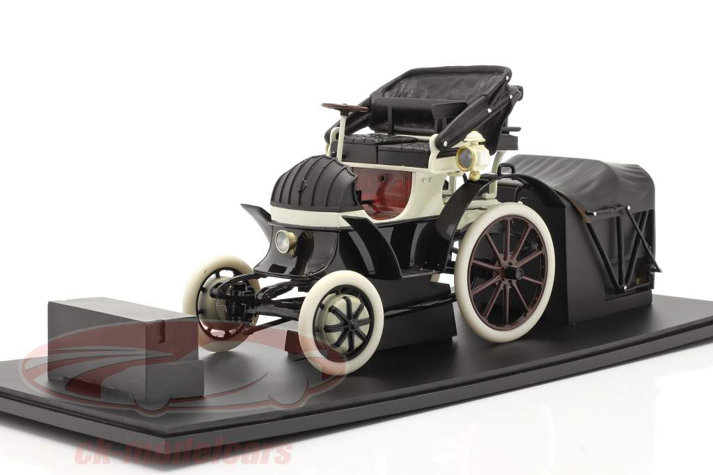 Lohner Porsche Année de construction 1900 noir / blanc 1:18 Fahr(T)raum