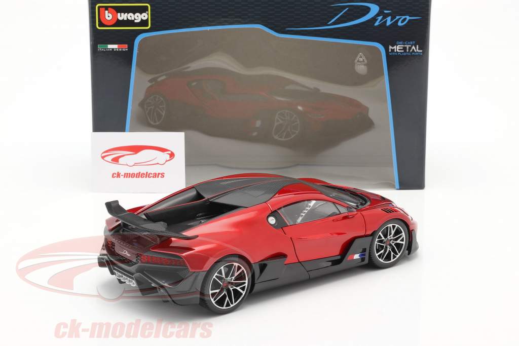 Bugatti Divo year 2018 red / black 1:18 Bburago