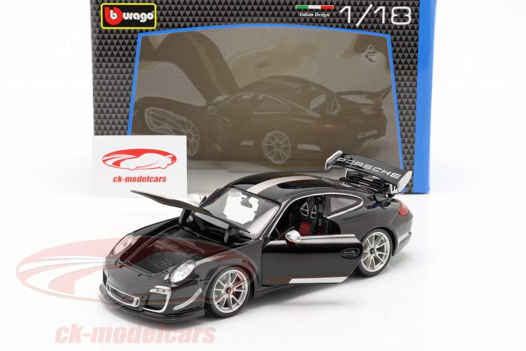 ポルシェ 911 (997) GT3 RS 4.0 年 2011 黒 / 銀 1:18 Bburago