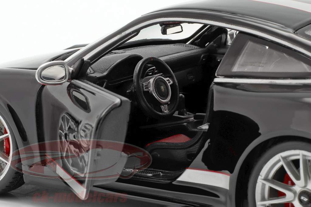 Porsche 911 (997) GT3 RS 4.0 Ano 2011 preto / prata 1:18 Bburago