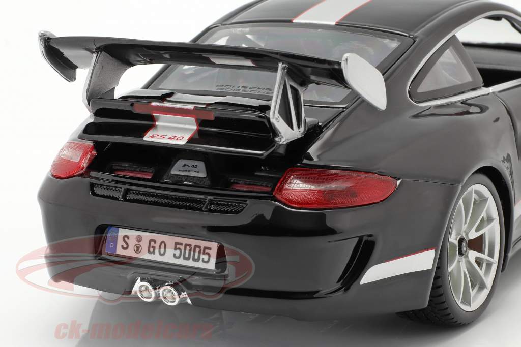 Porsche 911 (997) GT3 RS 4.0 Ano 2011 preto / prata 1:18 Bburago