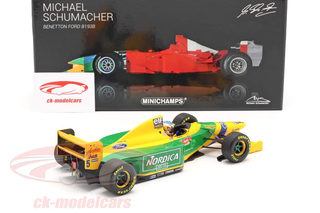 M. Schumacher Benetton B193B #5 gagnant le Portugal GP formule 1 1993 1:18 Minichamps
