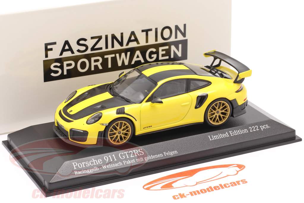Porsche 911 (991 II) GT2 RS Weissach Package 2018 レーシング 黄 1:43 Minichamps