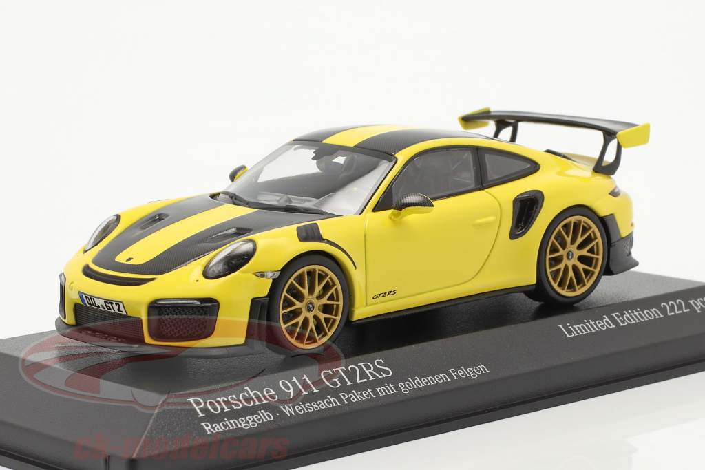 Porsche 911 (991 II) GT2 RS Weissach Package 2018 corrida amarelo 1:43 Minichamps