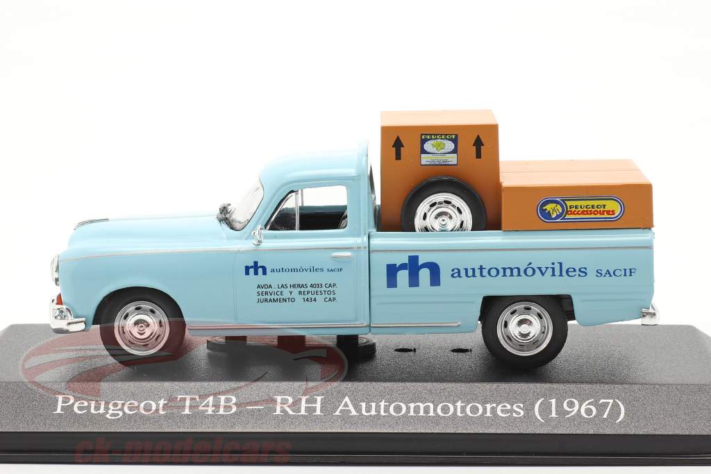 Peugeot T4B Pick-Up RH Automotores 1967 licht blauw 1:43 Altaya