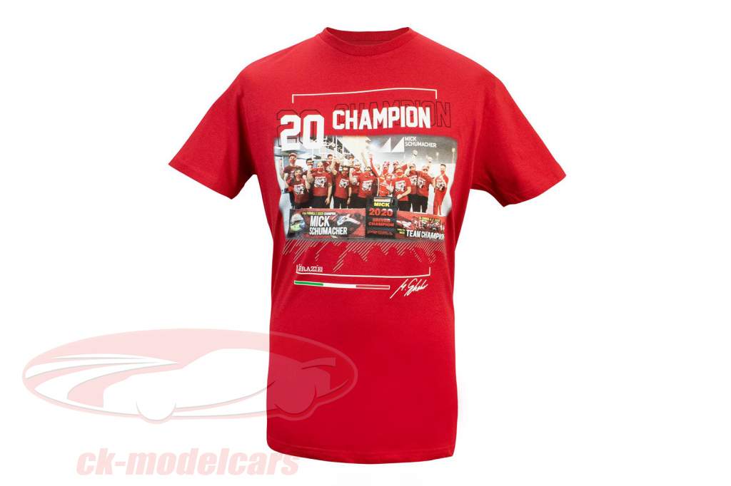 Mick Schumacher T-Shirt formula 2 Campione del mondo 2020 rosso