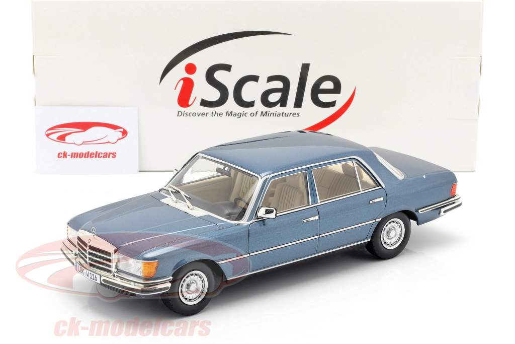 Mercedes-Benz Classe S 450 SEL 6.9 (W116) 1975-1980 bleu métallique 1:18 iScale