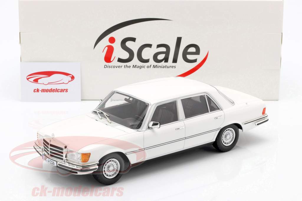 Mercedes-Benz S-klasse 450 SEL 6.9 (W116) 1975-1980 hvid 1:18 iScale