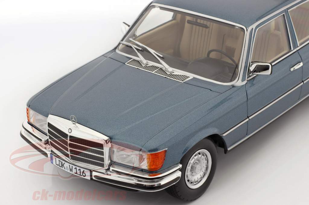 Mercedes-Benz Sクラス 450 SEL 6.9 (W116) 1975-1980 青い メタリック 1:18 iScale