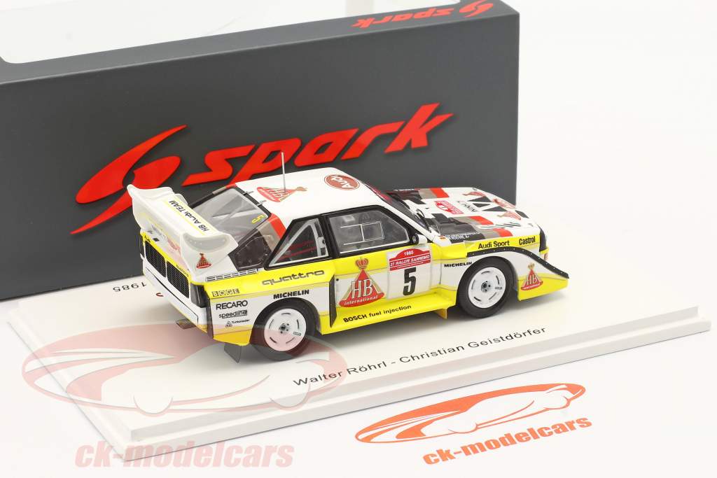 Audi s1 e2 Quattro Sport Rally talla b san remo #5 Röhrl vencedor 1985 sp Ixo 1:43 