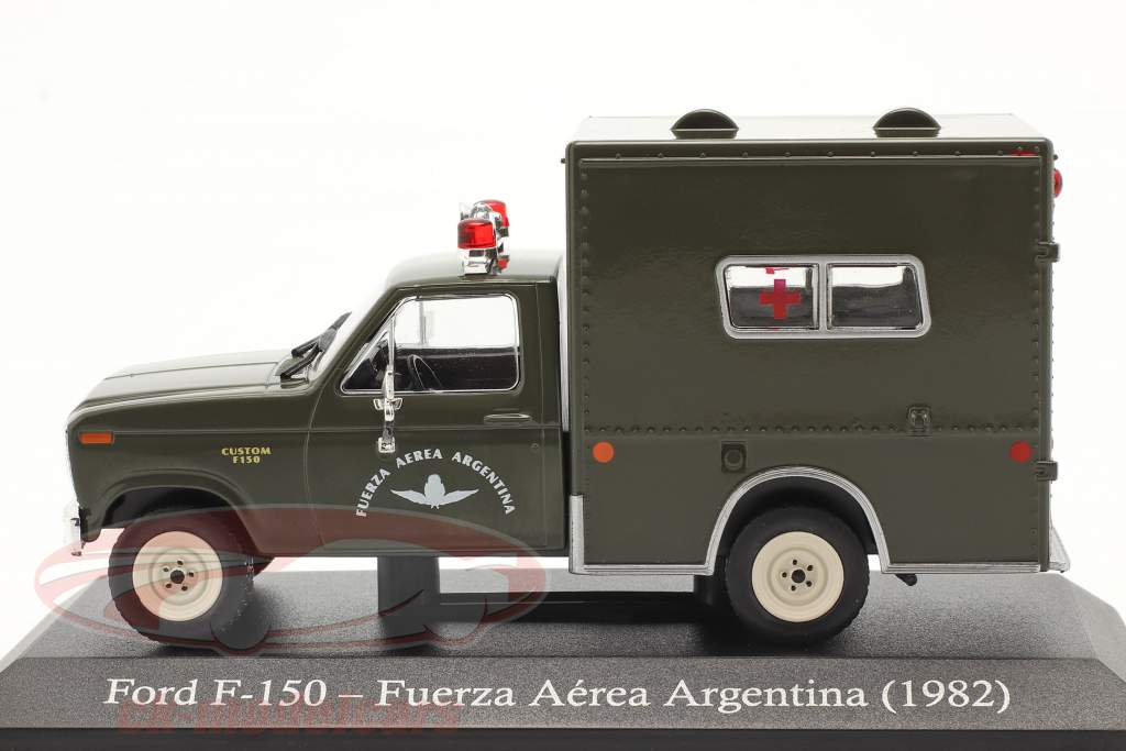 Ford F-150 Ambulância militar Argentina Ano de construção 1982 azeitona escura 1:43 Altaya