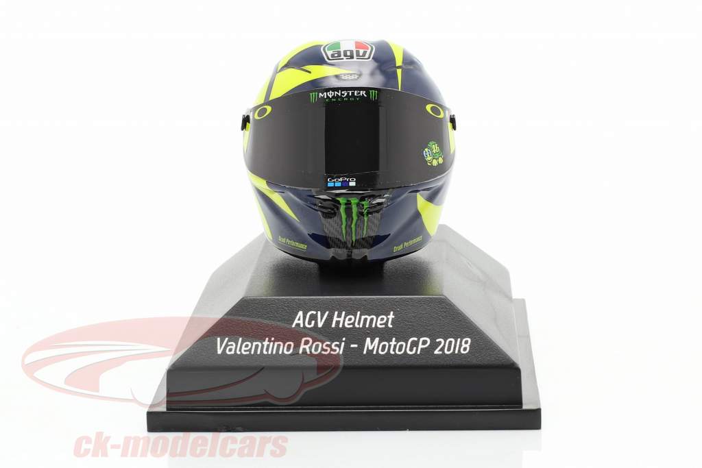 Valentino Rossi MotoGP 2018 AGV hjelm 1:8 Minichamps