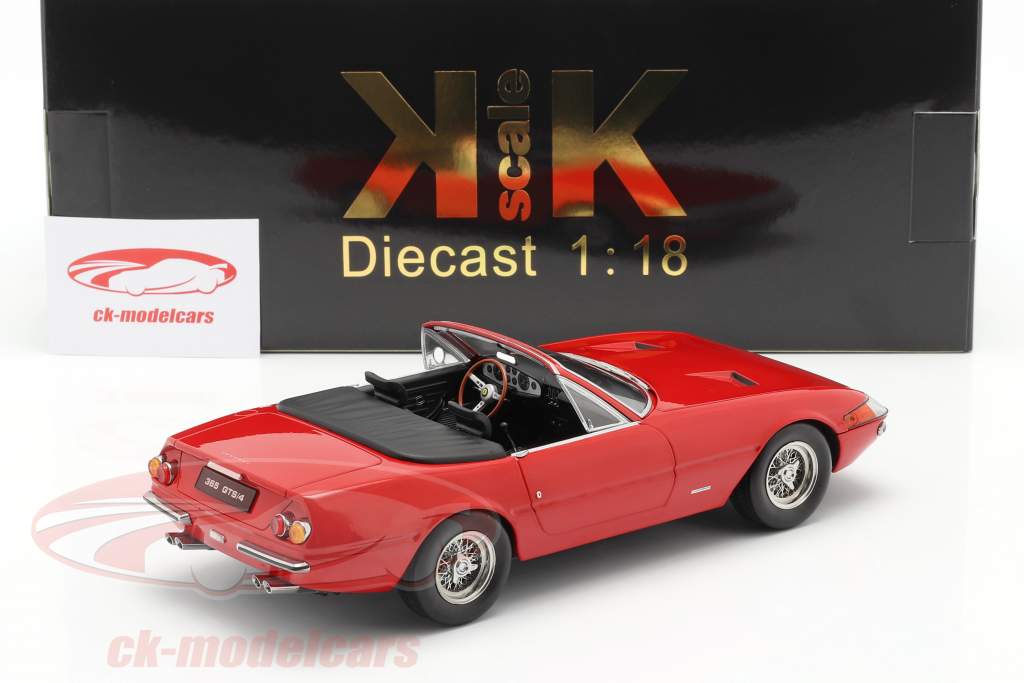 Ferrari 365 GTB/4 Daytona Converteerbaar Serie 1 1969 rood 1:18 KK-Scale