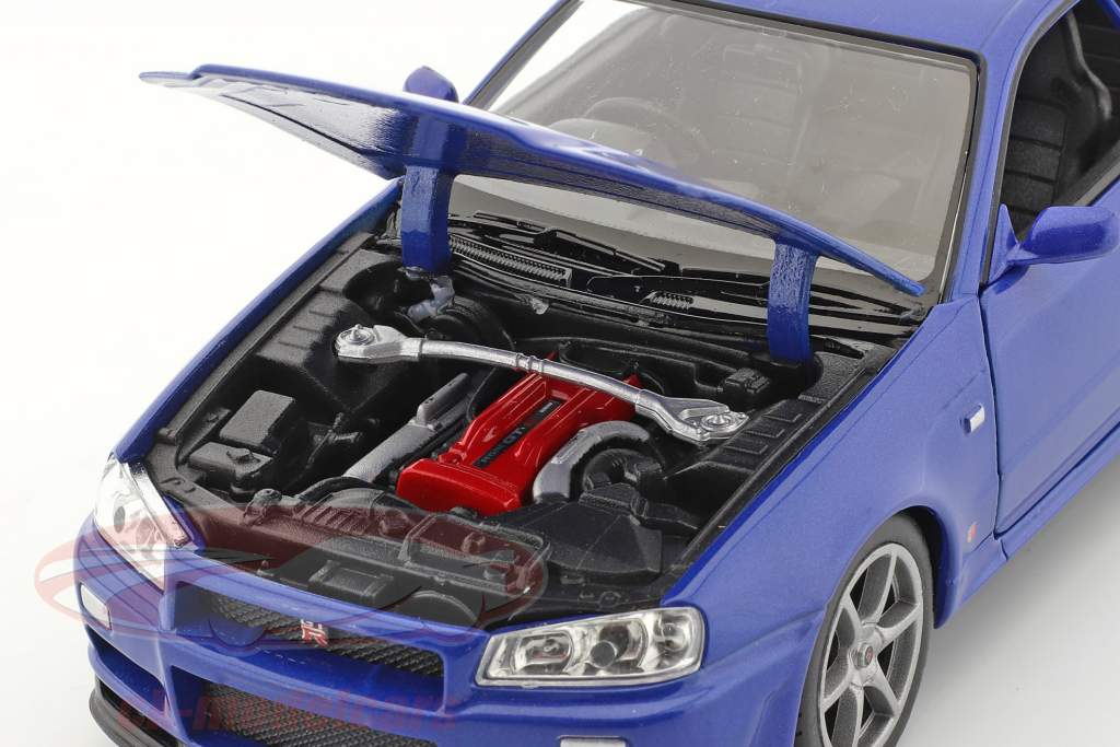 Nissan Skyline GT-R (R34) синий 1:24 Welly