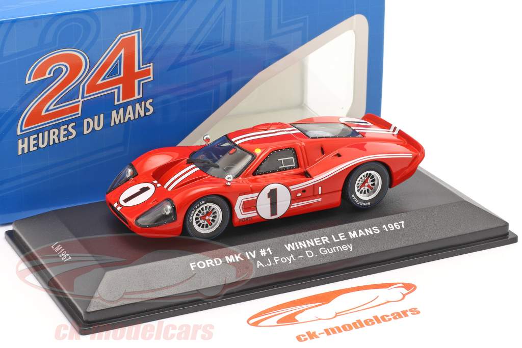 Ford GT40 MK IV #1 winnaar 24h LeMans 1967 Gurney, Foyt 1:43 Ixo