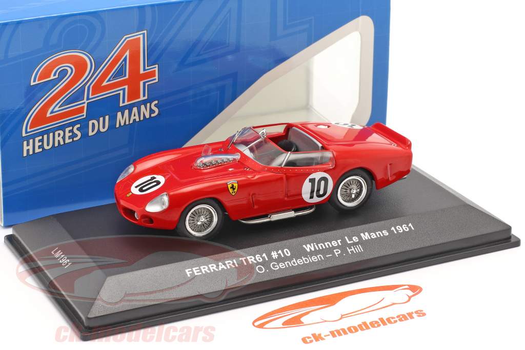 Ferrari TRI/61 #10 优胜者 24h LeMans 1961 Gendebien, Hill 1:43 Ixo