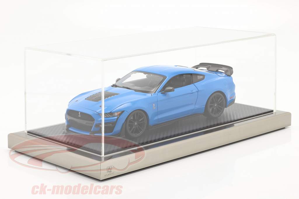 High quality acrylic showcase Dieppe Carbon with acrylic / metal base carbon / silver 1:18 Atlantic