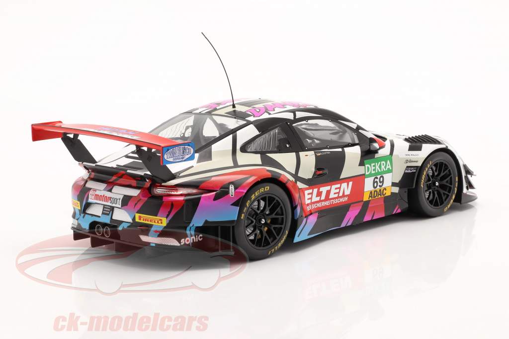 Iron Force Fan-Set: 2x Porsche 911 (991) GT3 R #69 と 本 1:18 Ixo
