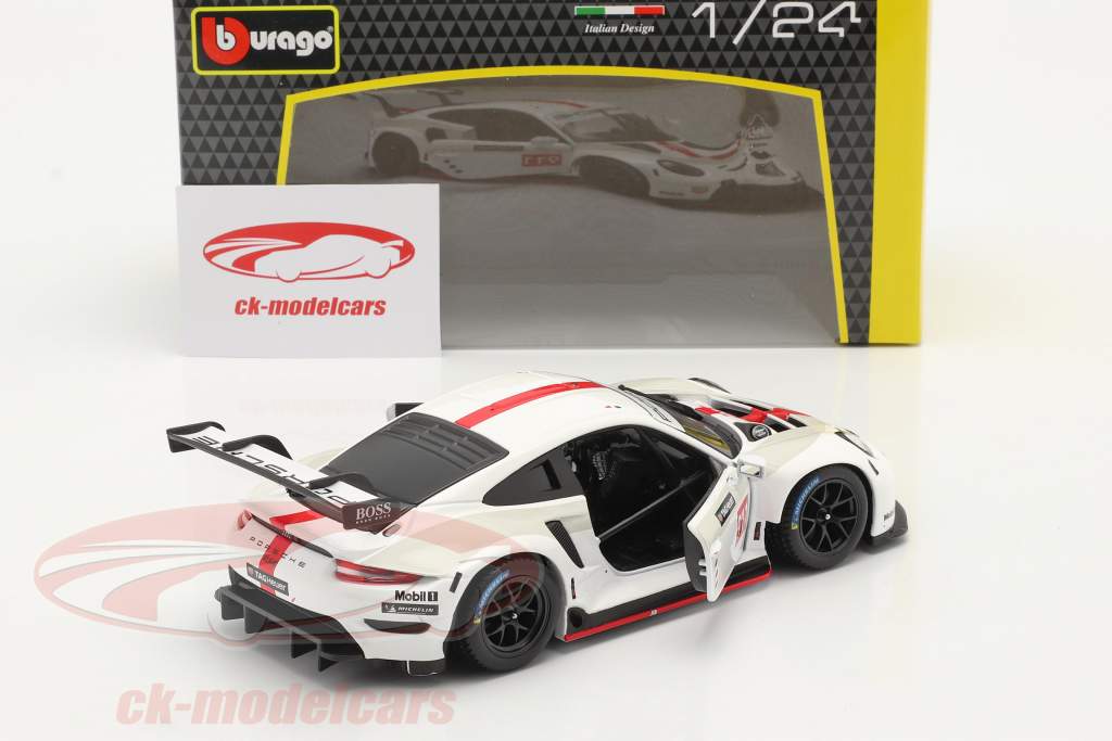 Porsche 911 RSR GT #911 белый / красный 1:24 Bburago