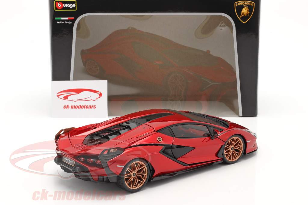 Lamborghini Sian FKP 37 year 2019 red / black 1:18 Bburago