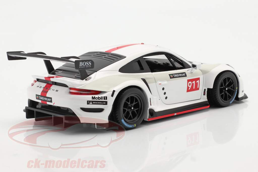 Porsche 911 RSR GT #911 Wit / rood 1:24 Bburago