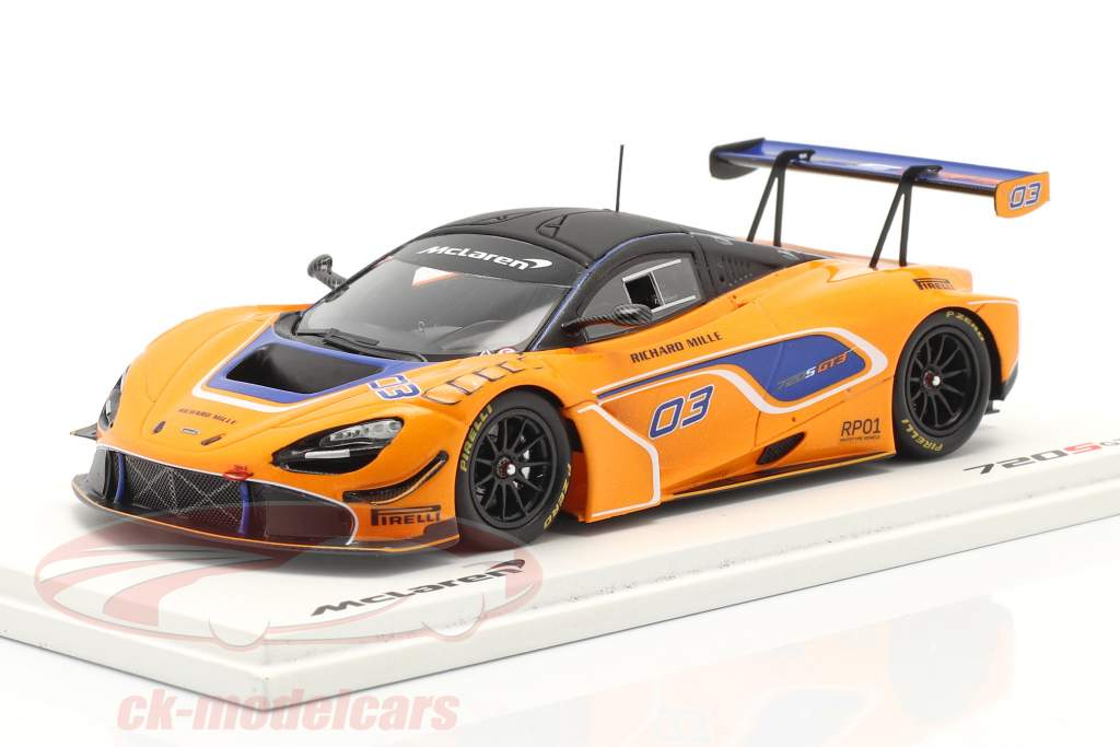 McLaren 720S GT3 2019 #03 апельсин / синий 1:43 Искра