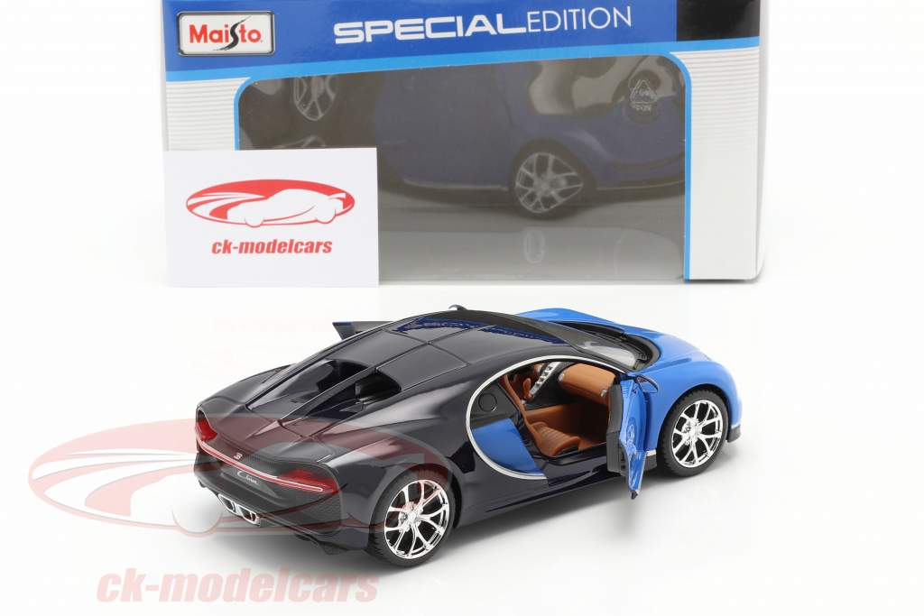 Bugatti Chiron ano 2016 azul 1:24 Maisto