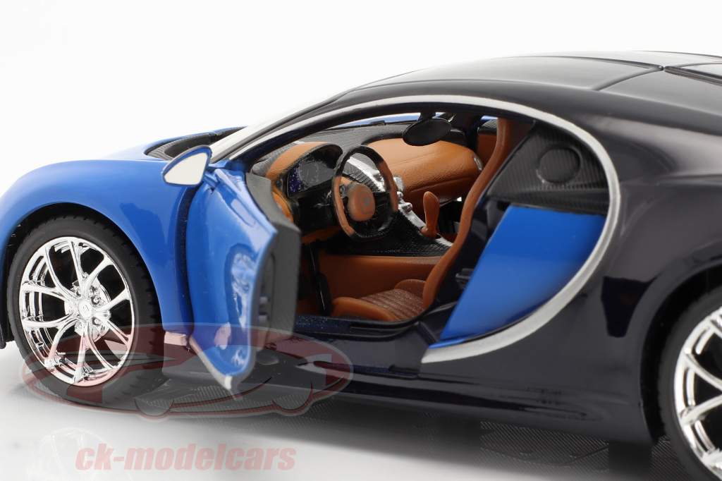 Bugatti Chiron ano 2016 azul 1:24 Maisto