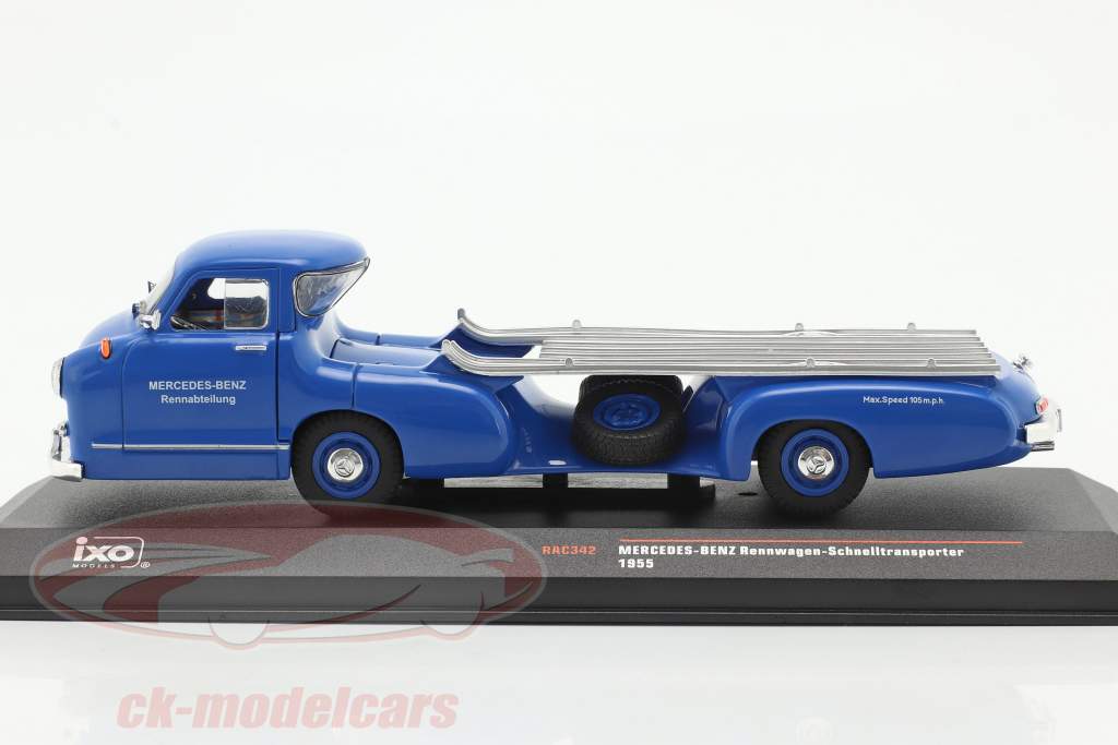 Mercedes-Benz Race Car Transporter O azul maravilha Ano de construção 1955 azul 1:43 Ixo