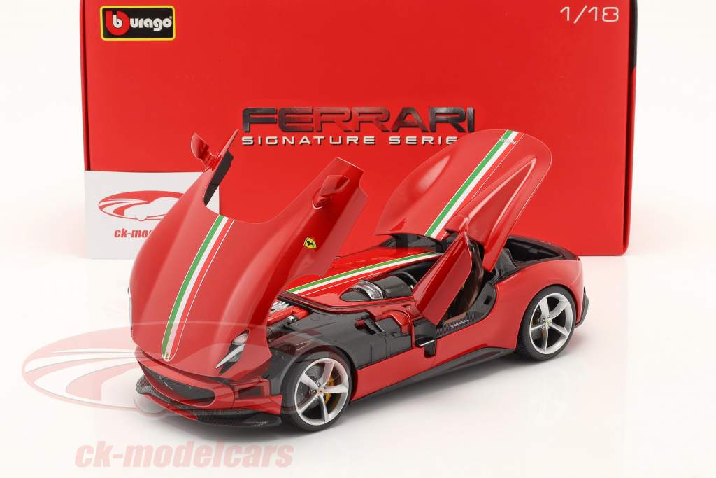 Ferrari Monza SP1 建設年 2019 赤 と トリコロール 1:18 Bburago Signature