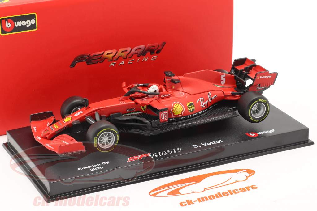 Sebastian Vettel Ferrari SF1000 #5 austríaco GP Fórmula 1 2020 1:43 Bburago