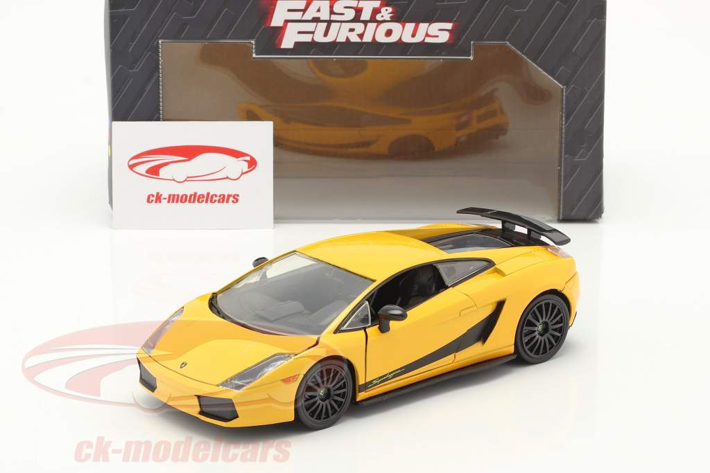 Lamborghini Gallardo Superleggera Fast & Furious 6 (2013) geel 1:24 Jada Speelgoed
