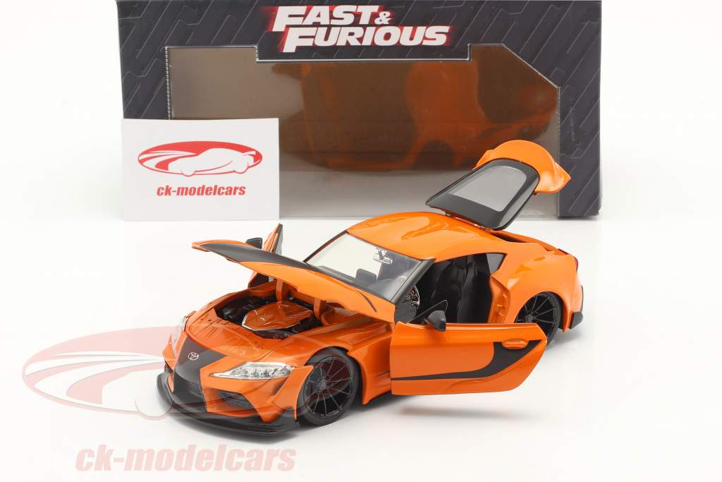 Han's Toyota GR Supra Fast & Furious 9 (2021) oranje / zwart 1:24 Jada Toys