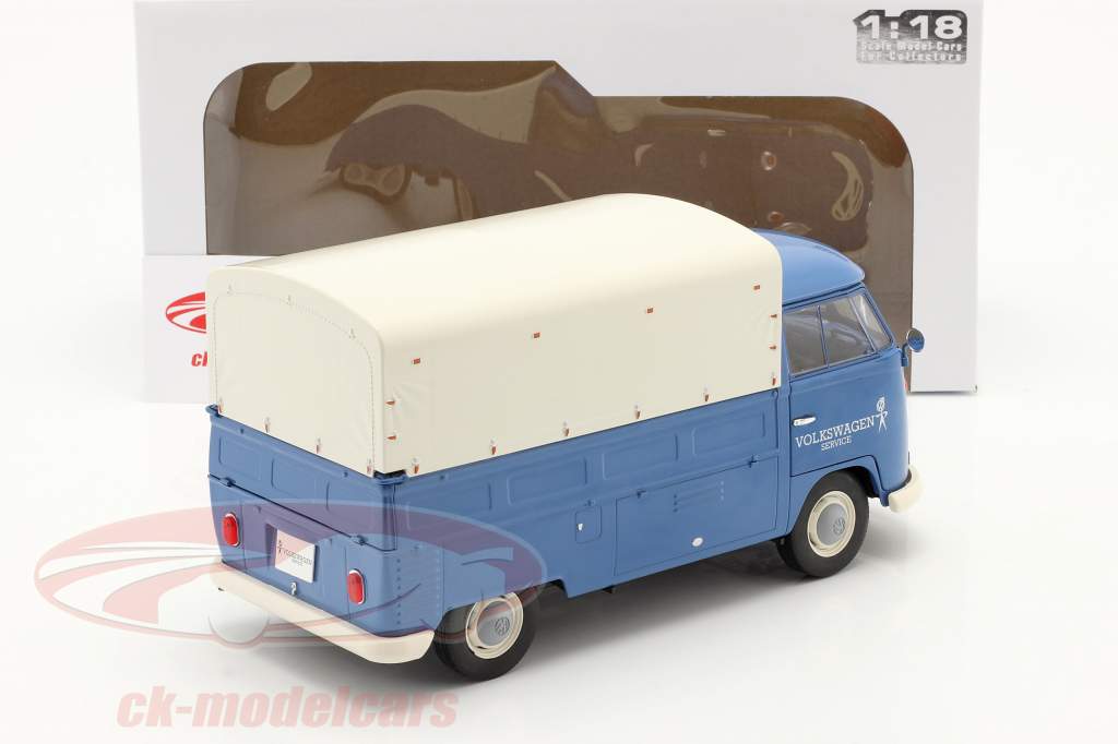 Volkswagen VW T1 Pick-Up with cover Volkswagen Service 1950 blue 1:18 Solido