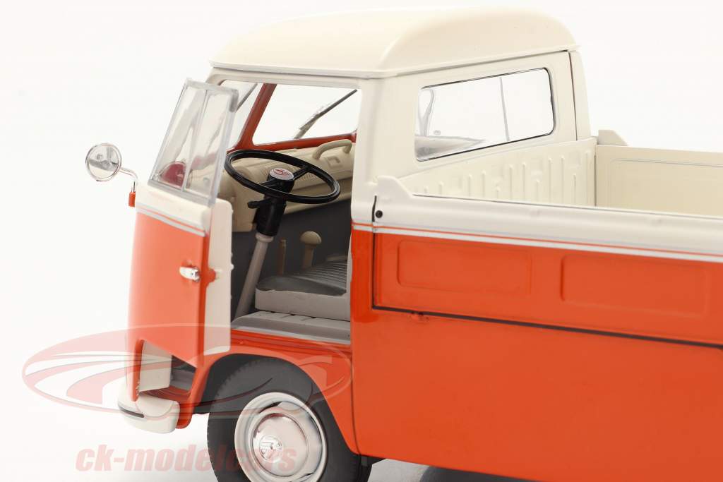 Volkswagen VW T1 Pick-Up 1950 oranje / Wit 1:18 Solido