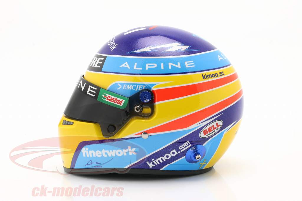 Fernando Alonso #14 Alpine F1 Team формула 1 2021 шлем 1:2 Bell