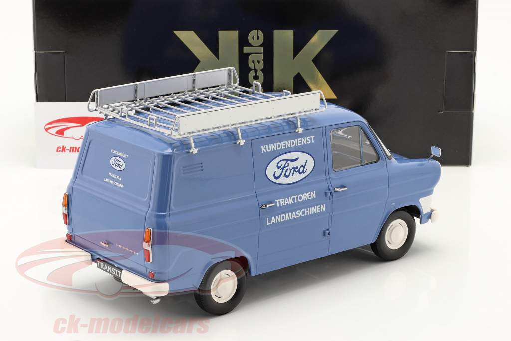 Ford Transit Box van Ford Customer service year 1970 light blue 1:18 KK-Scale