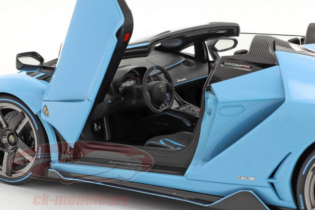 Lamborghini Centenario Roadster year 2016 light blue 1:18 AUTOart