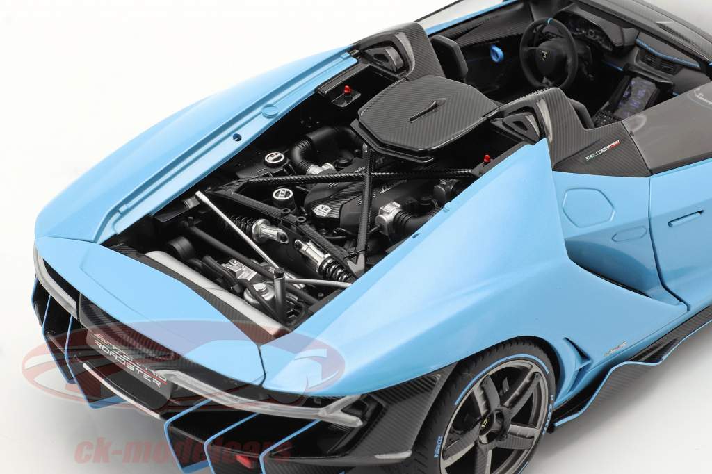 Lamborghini Centenario Roadster Ano de construção 2016 Azul claro 1:18 AUTOart